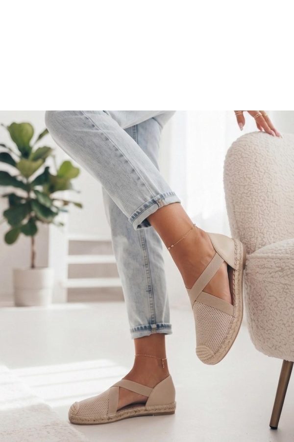 Beige Espadrille in Ballet Flats, Ballet Pumps For Women with Fabric, Footbed and Platform Height
