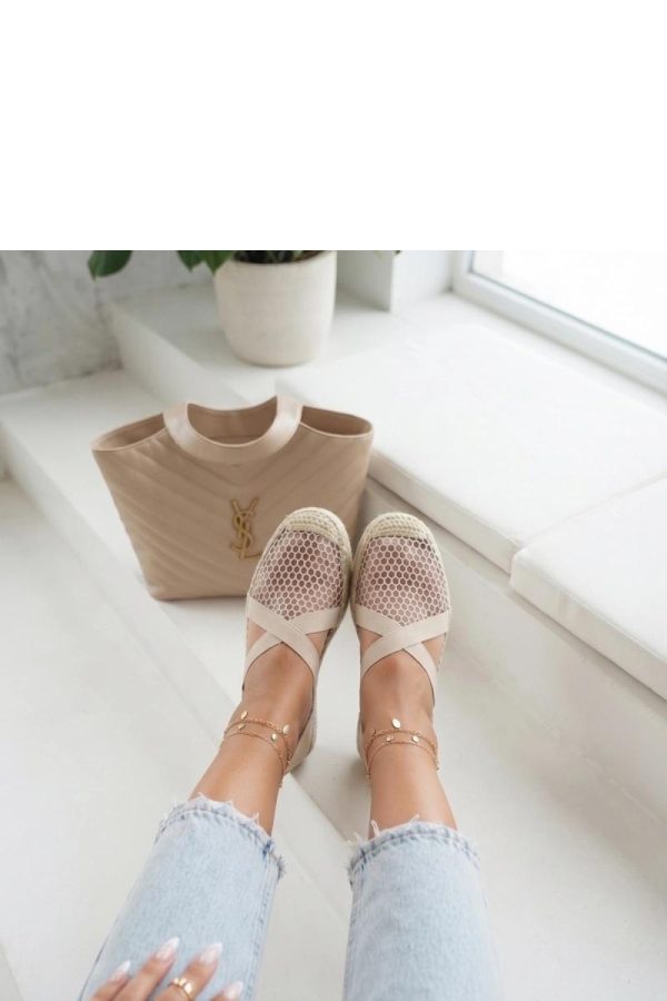 Beige Espadrille in Ballet Flats, Ballet Pumps For Women with Fabric, Footbed and Platform Height