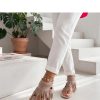 Beige Sandals in Sandals & Flip-Flops For Women with Fabric, Footbed and Heel Height
