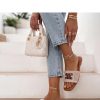 Beige Flip-flops in Sandals & Flip-Flops For Women with Fabric, Footbed and Heel Height