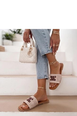 1133751.jpg Beige Flip-flops in Sandals & Flip-Flops For Women with Fabric, Footbed and Heel Height