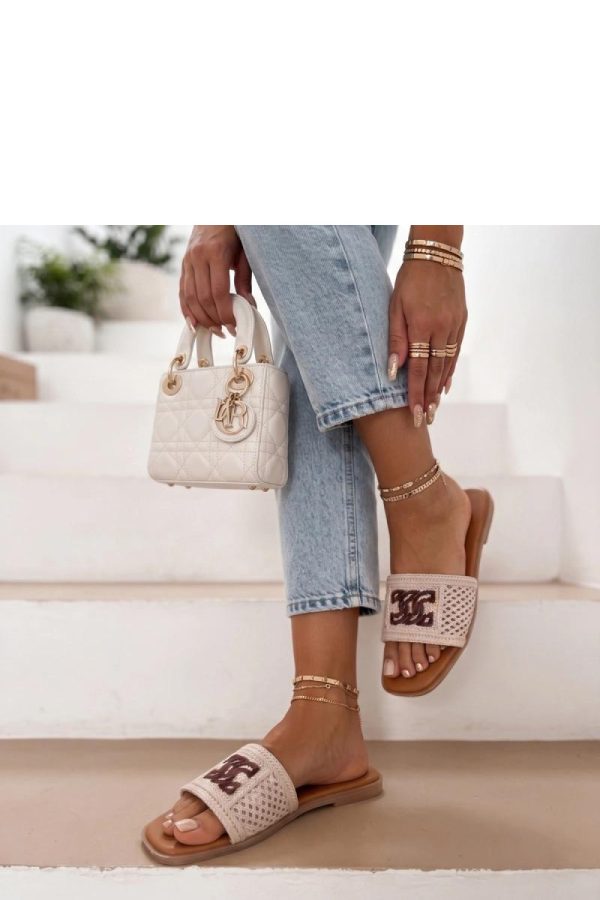 Beige Flip-flops in Sandals & Flip-Flops For Women with Fabric, Footbed and Heel Height