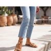 Beige Flip-flops in Sandals & Flip-Flops For Women with Fabric, Footbed and Heel Height