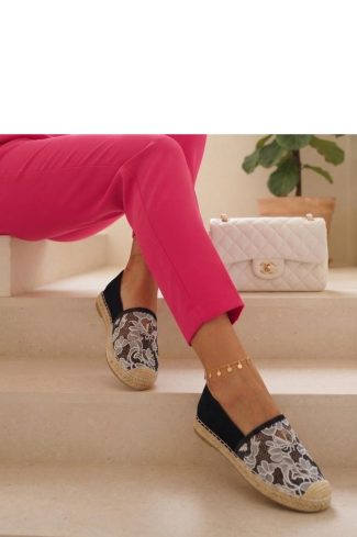 Black Espadrille in Ballet Flats, Ballet Pumps For Women with Fabric, Footbed and Platform Height