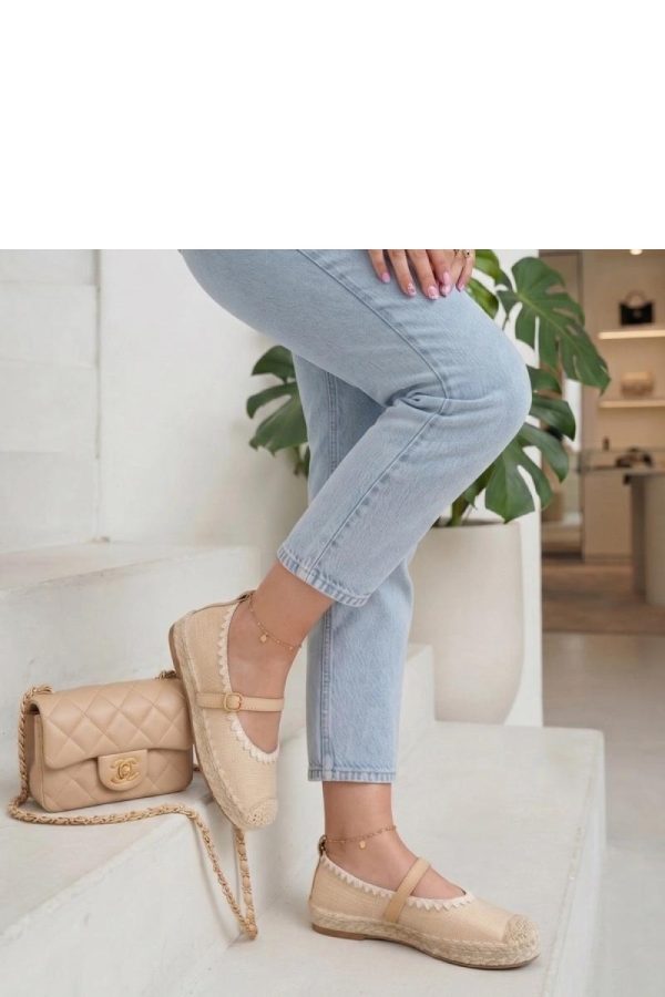 Beige Espadrille in Ballet Flats, Ballet Pumps For Women with Fabric, Footbed and Platform Height