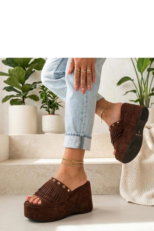 Brown Buskin in Sandals & Flip-Flops For Women with Fabric and Heel Height