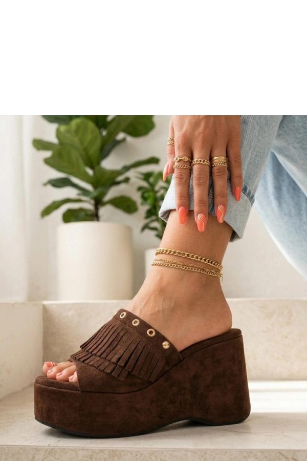 Brown Buskin in Sandals & Flip-Flops For Women with Fabric and Heel Height
