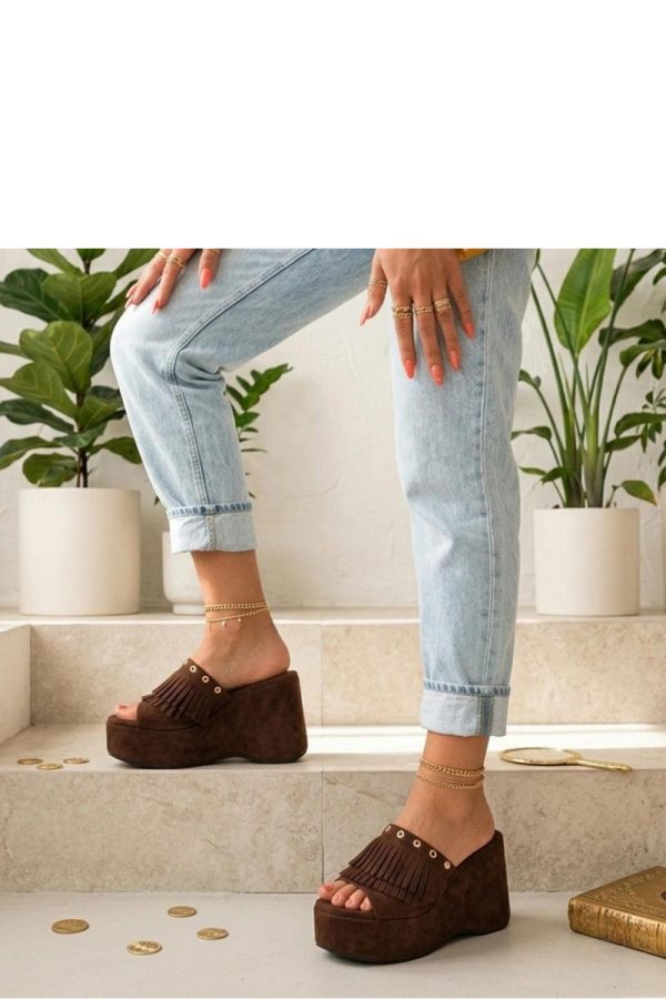 Brown Buskin in Sandals & Flip-Flops For Women with Fabric and Heel Height