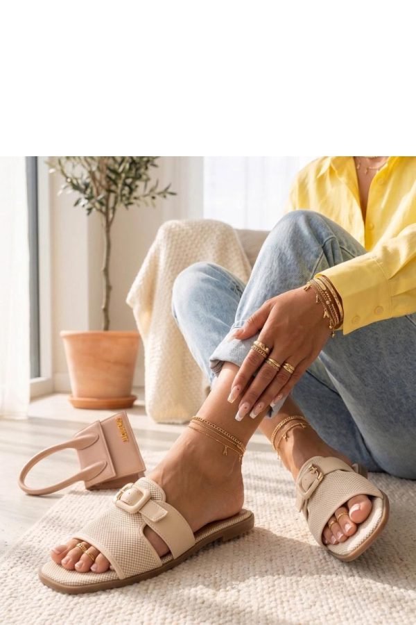 Beige Flip-flops in Sandals & Flip-Flops For Women with Fabric, Footbed and Heel Height