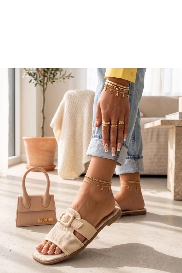 Beige Flip-flops in Sandals & Flip-Flops For Women with Fabric, Footbed and Heel Height