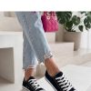 Black Sneakers in Women`s Athletic Shoes, Trainers, Sneakers with Fabric, Footbed and Platform Height