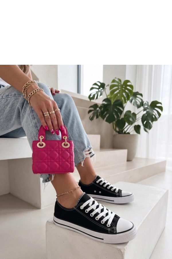 Black Sneakers in Women`s Athletic Shoes, Trainers, Sneakers with Fabric, Footbed and Platform Height