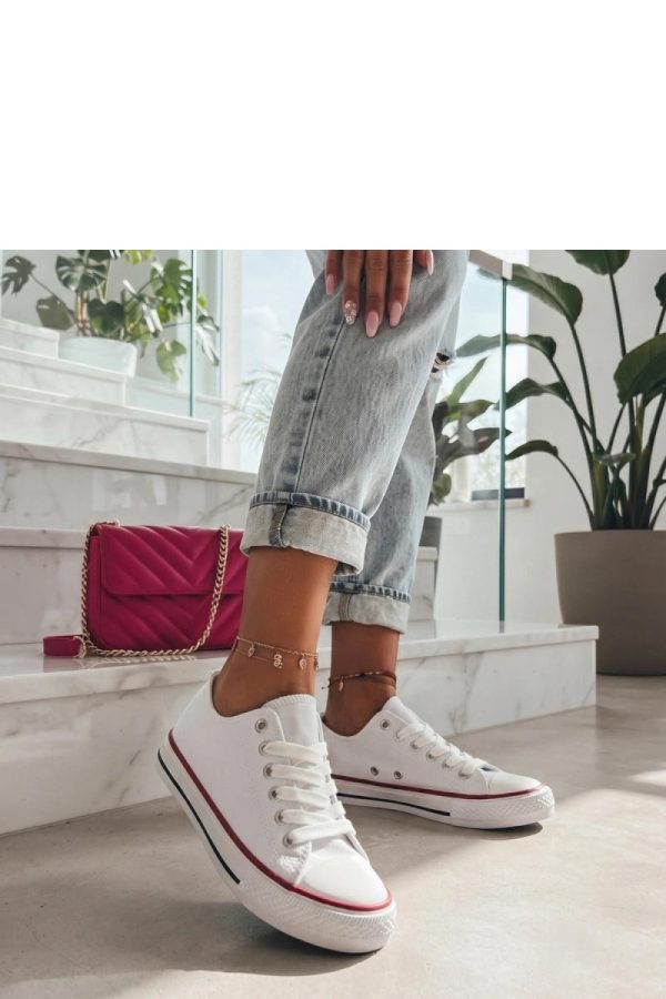 White Sneakers in Women`s Athletic Shoes, Trainers, Sneakers with Fabric, Footbed and Platform Height