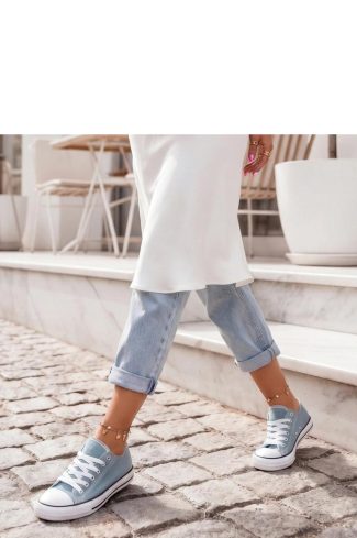 Blue Sneakers in Women`s Athletic Shoes, Trainers, Sneakers with Fabric, Footbed and Platform Height