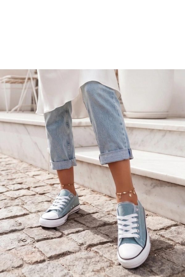 Blue Sneakers in Women`s Athletic Shoes, Trainers, Sneakers with Fabric, Footbed and Platform Height
