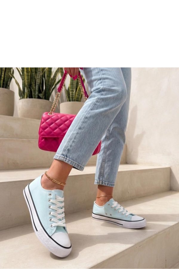 Blue Sneakers in Women`s Athletic Shoes, Trainers, Sneakers with Fabric, Footbed and Platform Height