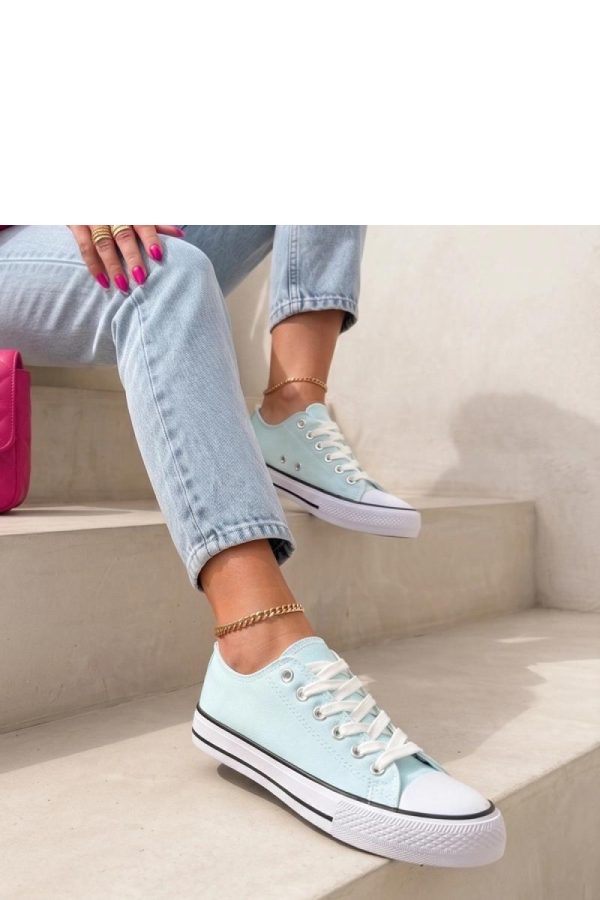 Blue Sneakers in Women`s Athletic Shoes, Trainers, Sneakers with Fabric, Footbed and Platform Height