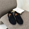 Black Mocassin in Moccasins, Loafers with Fabric, Footbed, Upper Height and Heel Height
