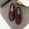 Red Mocassin in Moccasins, Loafers with Fabric, Footbed, Upper Height and Heel Height