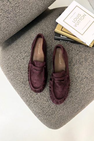 Red Mocassin in Moccasins, Loafers with Fabric, Footbed, Upper Height and Heel Height