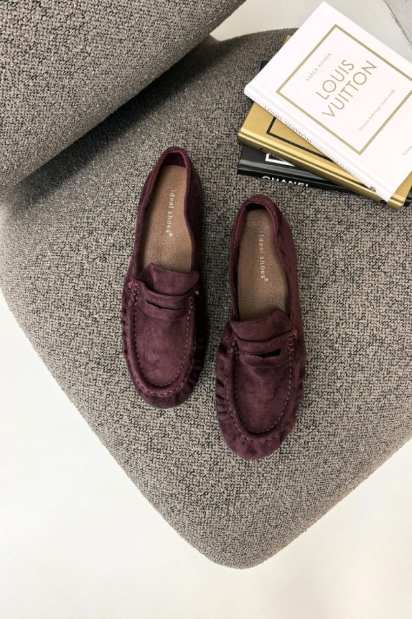 Red Mocassin in Moccasins, Loafers with Fabric, Footbed, Upper Height and Heel Height