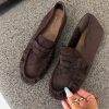 Brown Mocassin in Moccasins, Loafers with Fabric, Footbed, Upper Height and Heel Height