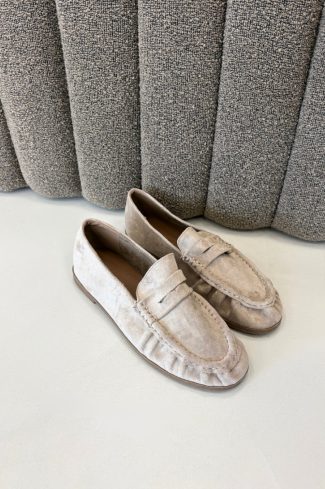 1134031.jpg Beige Mocassin in Moccasins, Loafers with Fabric, Footbed, Upper Height and Heel Height