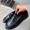 Black Mocassin in Moccasins, Loafers with Fabric, Footbed, Upper Height and Heel Height