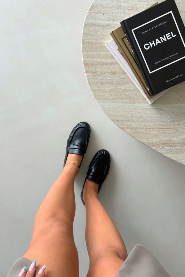 Black Mocassin in Moccasins, Loafers with Fabric, Footbed, Upper Height and Heel Height