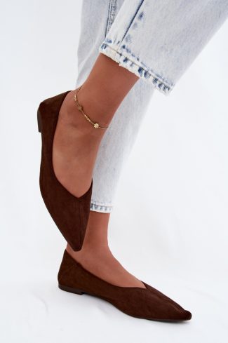 1134049.jpg Brown Ballet Flats in Ballet Flats, Ballet Pumps For Women with Fabric, Footbed, Upper Height and Heel Height
