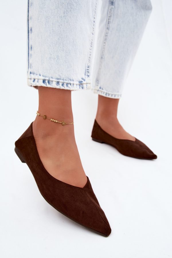 Brown Ballet Flats in Ballet Flats, Ballet Pumps For Women with Fabric, Footbed, Upper Height and Heel Height