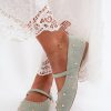 Green Ballet Flats in Ballet Flats, Ballet Pumps For Women with Fabric, Footbed and Heel Height
