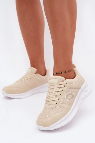 Beige Platform Sneakers in Women`s Athletic Shoes, Trainers, Sneakers with Fabric, Footbed, Upper Height and Platform Height