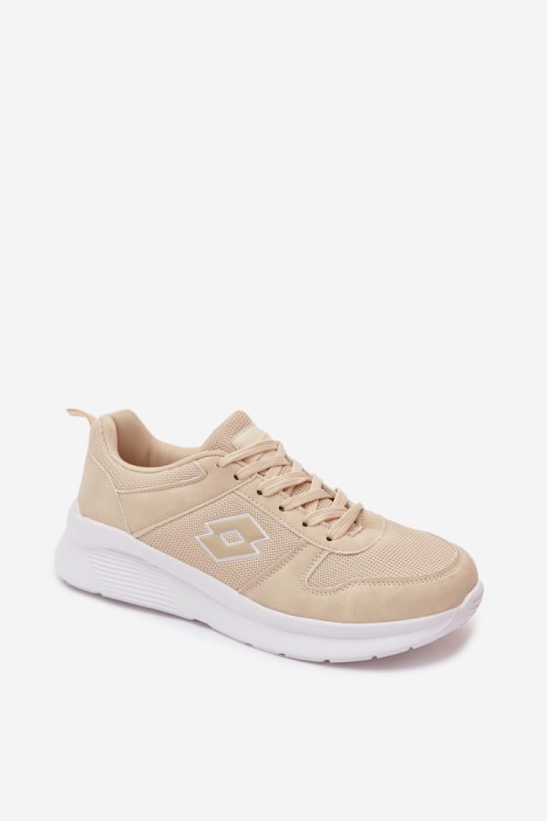 Beige Platform Sneakers in Women`s Athletic Shoes, Trainers, Sneakers with Fabric, Footbed, Upper Height and Platform Height