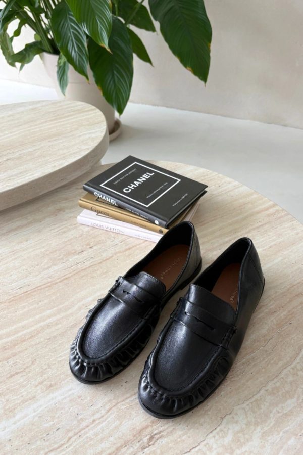 Black Mocassin in Moccasins, Loafers with Fabric, Footbed, Upper Height and Heel Height