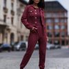 Red Set in Pants, Trousers, Shorts with Cotton