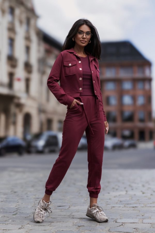 Red Set in Pants, Trousers, Shorts with Cotton