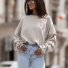 Beige Sweatshirt in Sweatshirts For Women with Cotton and Spandex