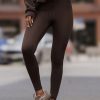 Brown Long Leggings in Leggings with Spandex and Viscose