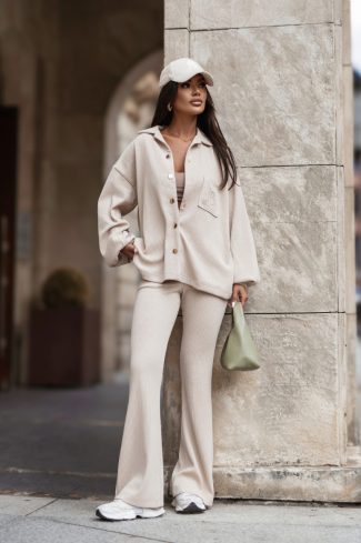 1134238.jpg Beige Set in Pants, Trousers, Shorts with Cotton and Spandex