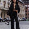 Black Set in Pants, Trousers, Shorts with Cotton and Spandex