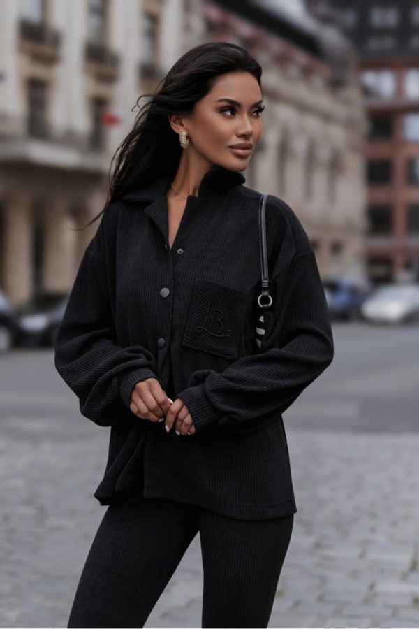 Black Set in Pants, Trousers, Shorts with Cotton and Spandex