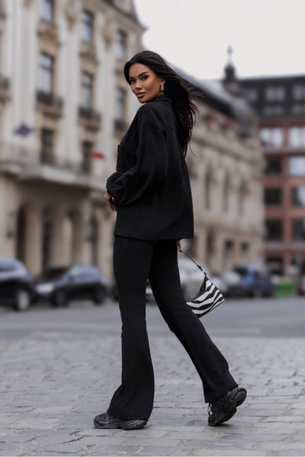 Black Set in Pants, Trousers, Shorts with Cotton and Spandex