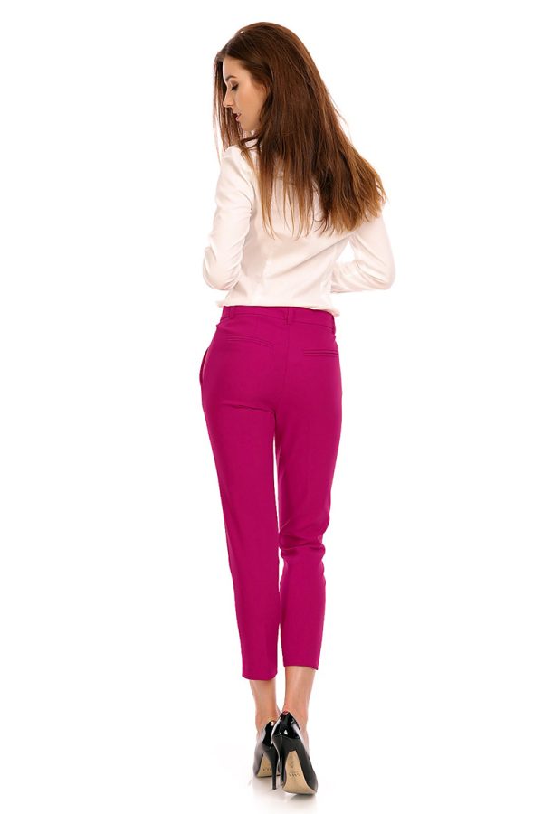 Pink Women Trousers in Formal Trousers For Ladies with Cotton, Spandex and Nylon
