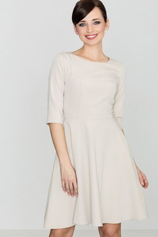 Beige Daydress in Day Dresses with Polyester and Viscose