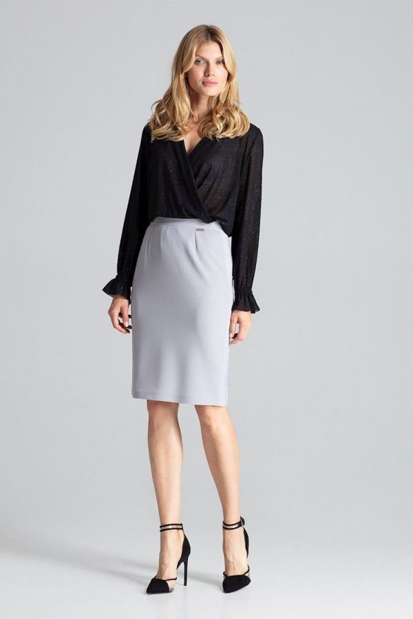 Grey Skirt in Skirts with Spandex and Polyester