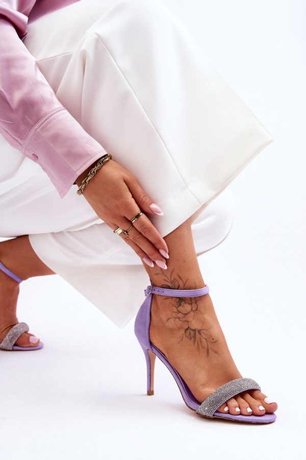 Violet Heel Sandals in Sandals & Flip-Flops For Women with Fabric, Footbed and Heel Height
