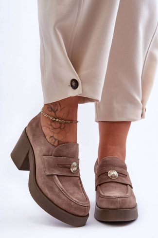 990712.jpg Beige Heeled Low Shoes in Women`s Ankle Boots & Booties with Fabric, Footbed, Heel Height and Platform Height
